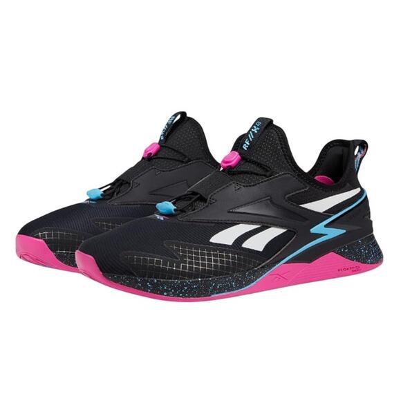 Reebok Mens Nano X3 Froning Sneaker US 12 EU 45.5 Black Pink Athletic NIB - Picture 1 of 12